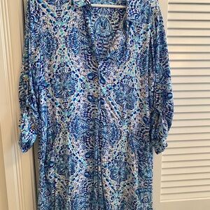 Lily Pulitzer shirt dress, very light cotton